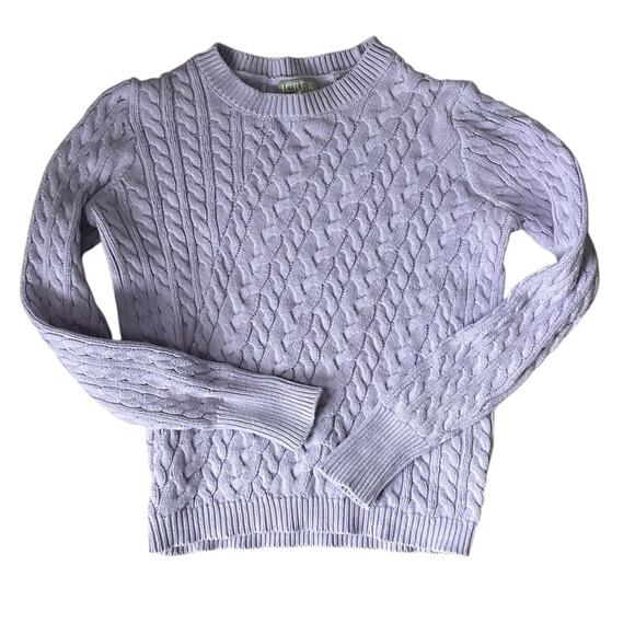 J Crew Diagonal cable-knit sweater purple xs - Picture 3 of 10
